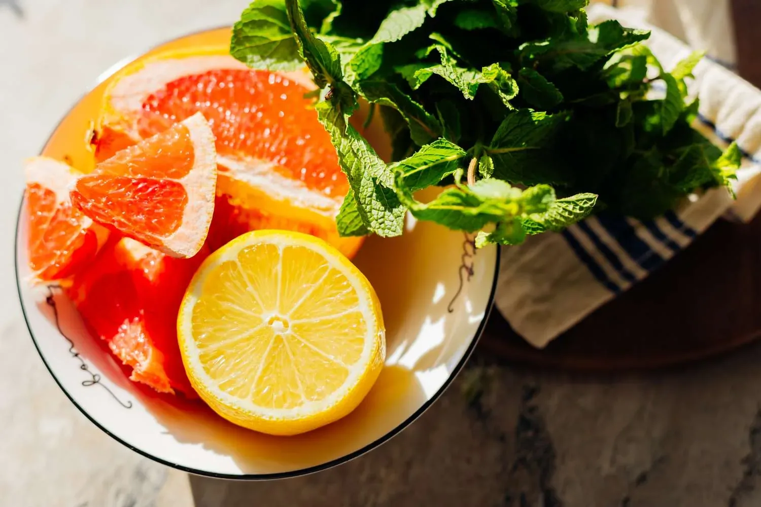 Fresh vitamin C citrus fruits supporting immune vitality