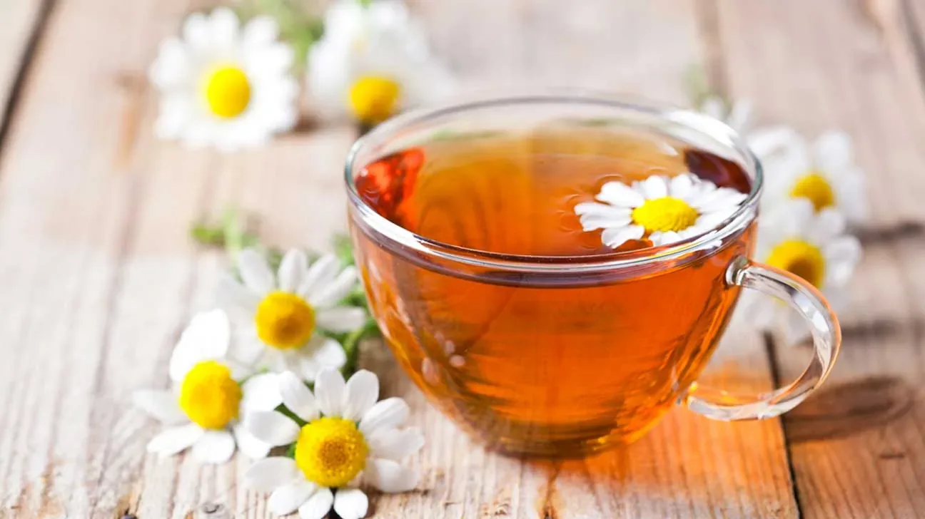Morning healthy breakfast with herbal tea and natural journal